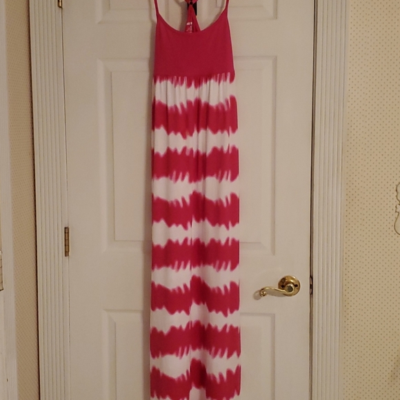 NWT Pink/White Tie Dye Maxi Dress - Picture 3 of 10